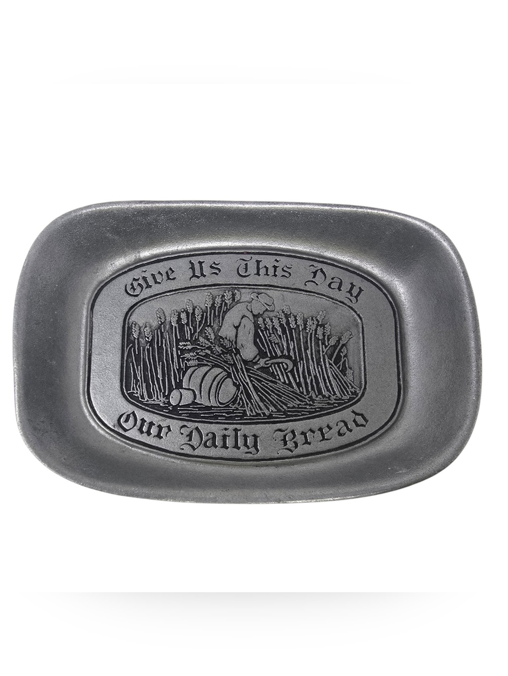 Vintage Wilton Armetale "Give Us This Day" bread tray